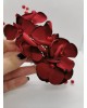 Red Flower Hair Comb
