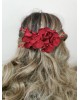 Red Flower Hair Comb