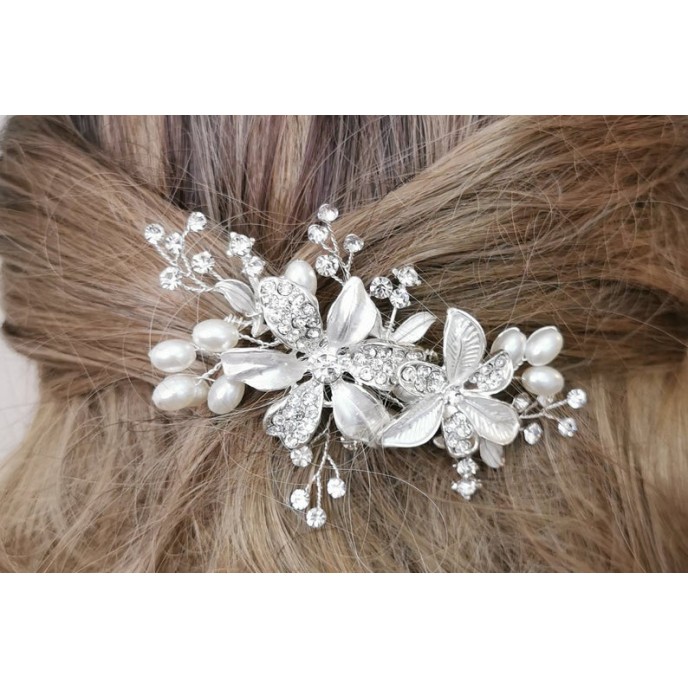 Silver Wedding Hair Comb