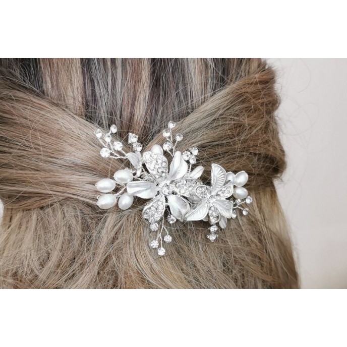 Silver Wedding Hair Comb