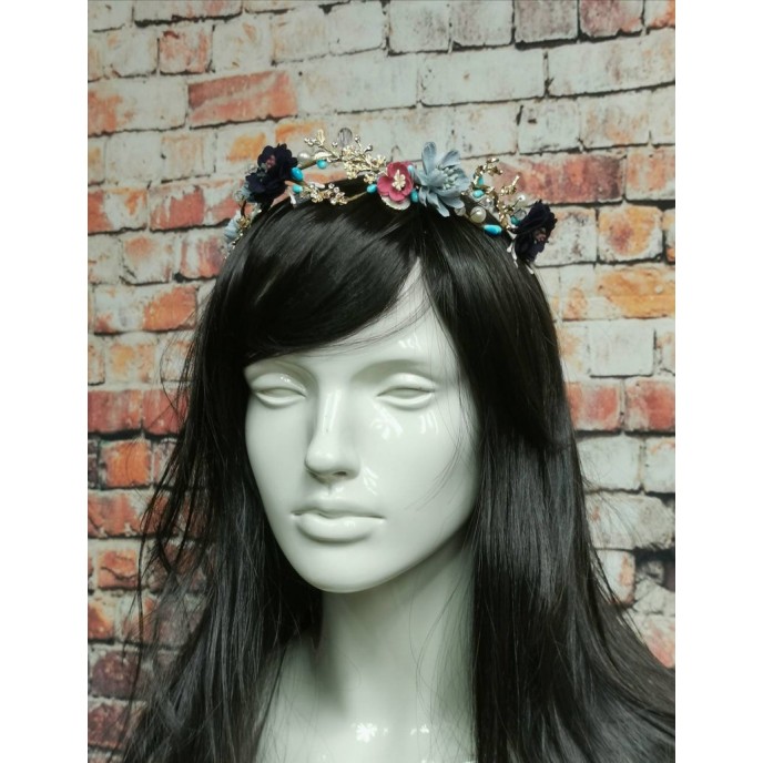 Blue Flowers Bride Flower Crown