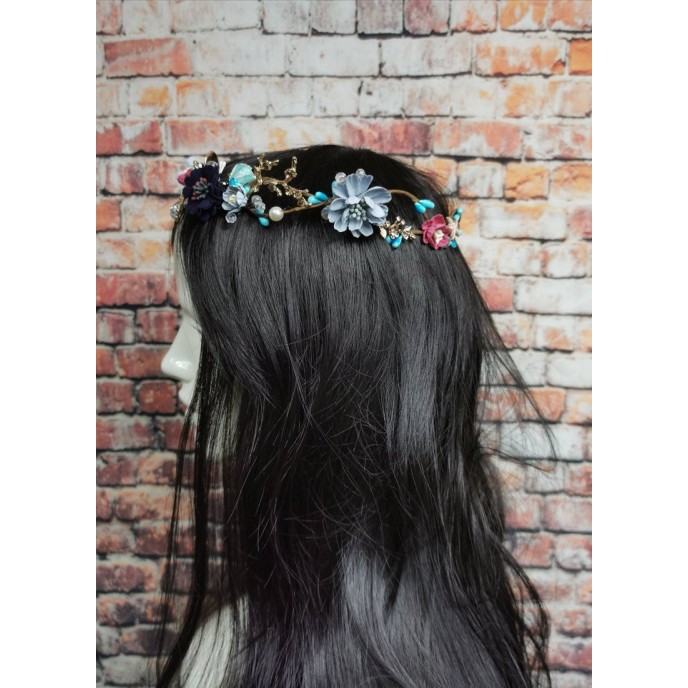 Blue Flowers Bride Flower Crown