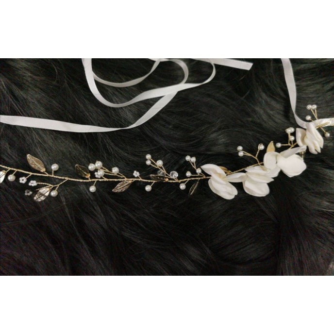 Handmade Flowers Pearl Tiaras Crown