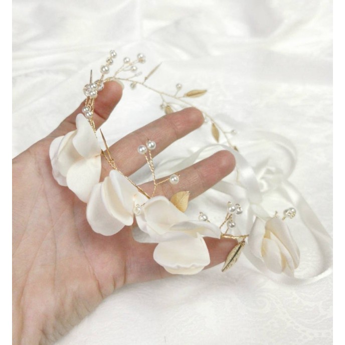 Handmade Flowers Pearl Tiaras Crown