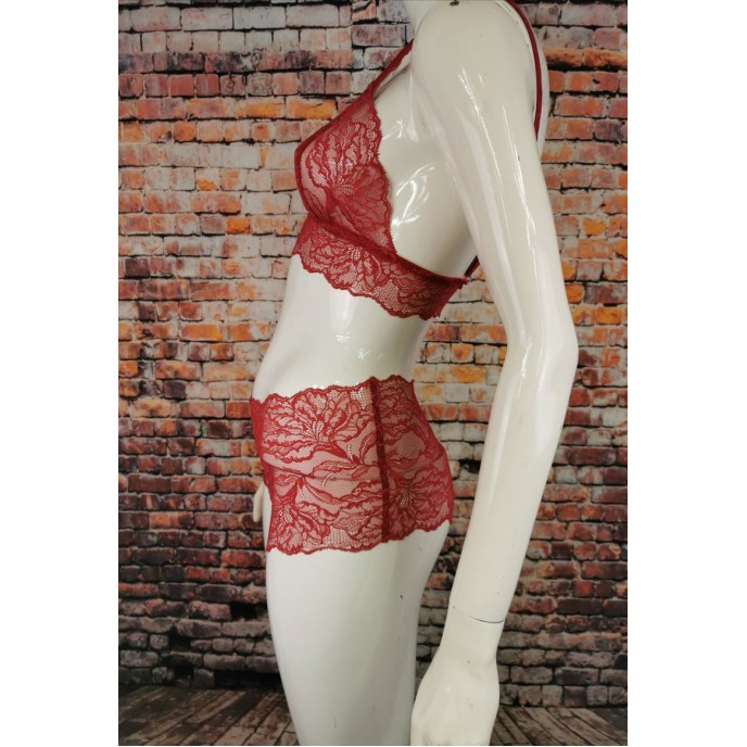 Red lace Sexy Lingerie Set