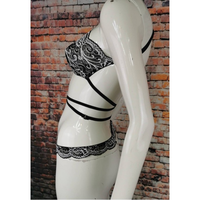 Black and white Sexy Lingerie Set