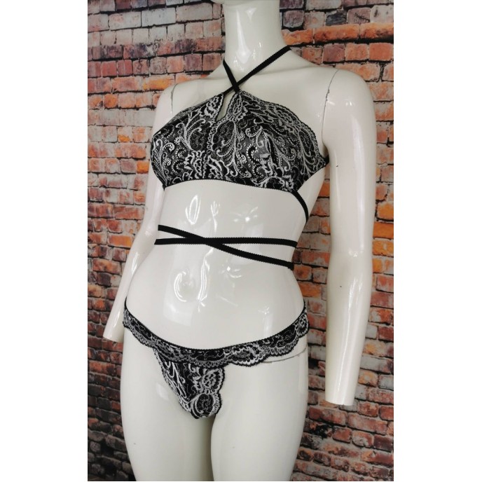 Black and white Sexy Lingerie Set