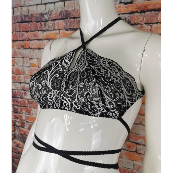 Black and white Sexy Lingerie Set