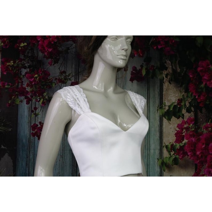White Lace Detachable Sleeves for Wedding Dress