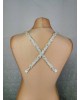 Crystals & Pearls DETACHABLE STRAPS, sewed by hand on ivory satin