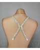 Crystals & Pearls DETACHABLE STRAPS, sewed by hand on ivory satin
