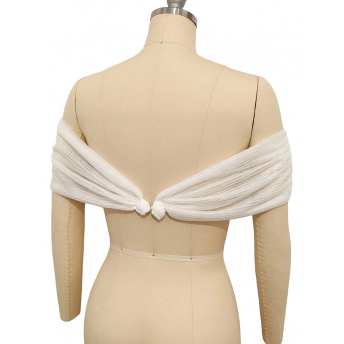 DETACHABLE Bridal Sleeves, Pleated Tulle sleeves