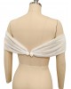 DETACHABLE Bridal Sleeves, Pleated Tulle sleeves