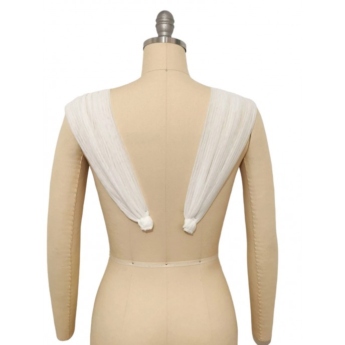 DETACHABLE Bridal Sleeves, Pleated Tulle sleeves