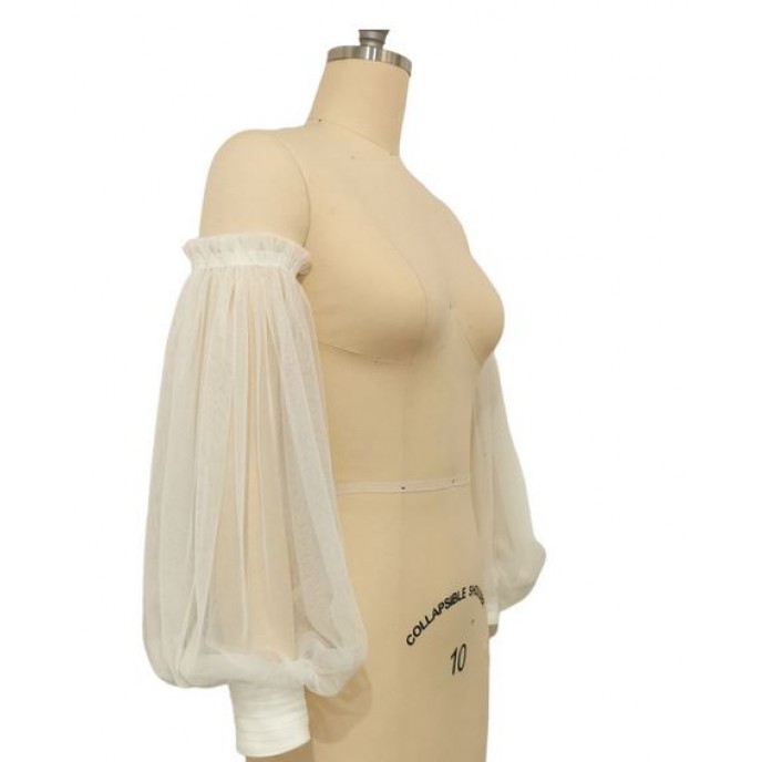 Detachable wedding dress sleeves, Long Bridal tulle sleeves