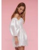 Long Detachable Puffy Sleeves for Wedding Dress with 3D flowers