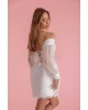 Long Bridal Tulle & Satin detachable sleeves