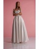 Boho Mikado Satin Wedding Dress featuring lightweight fabric and bohemian elegance