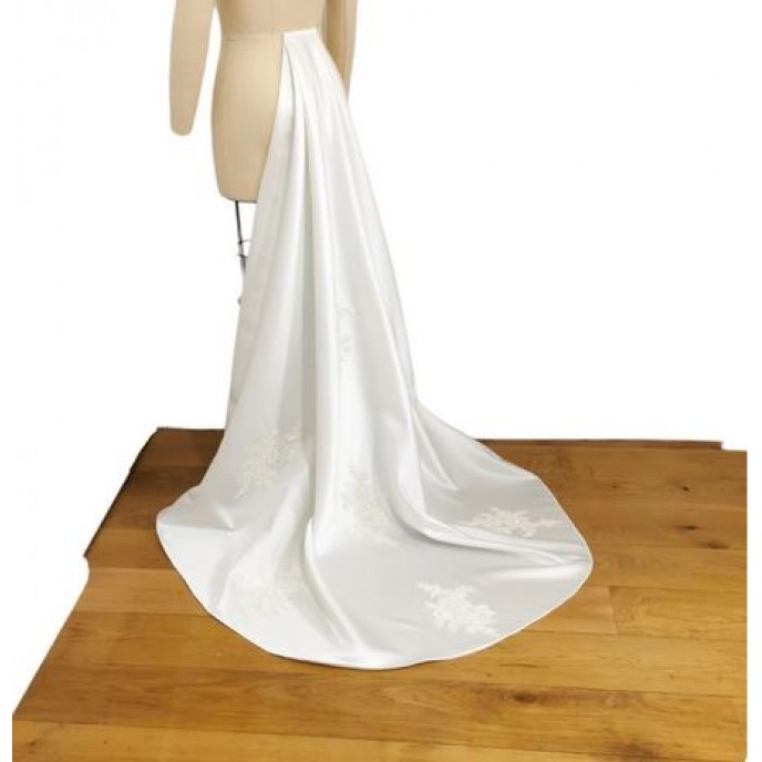 Bridal detachable Train from Satin and lace details