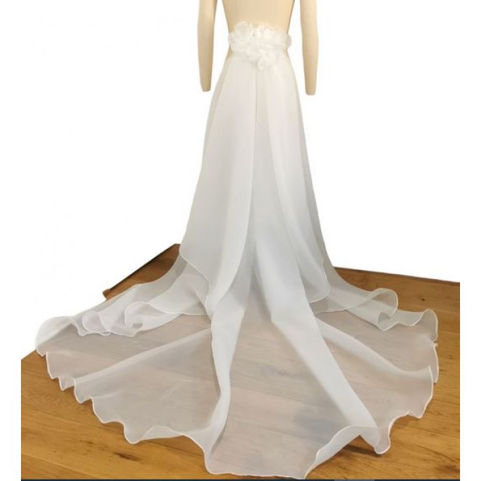 Bridal detachable Train made from soft ivory organza
