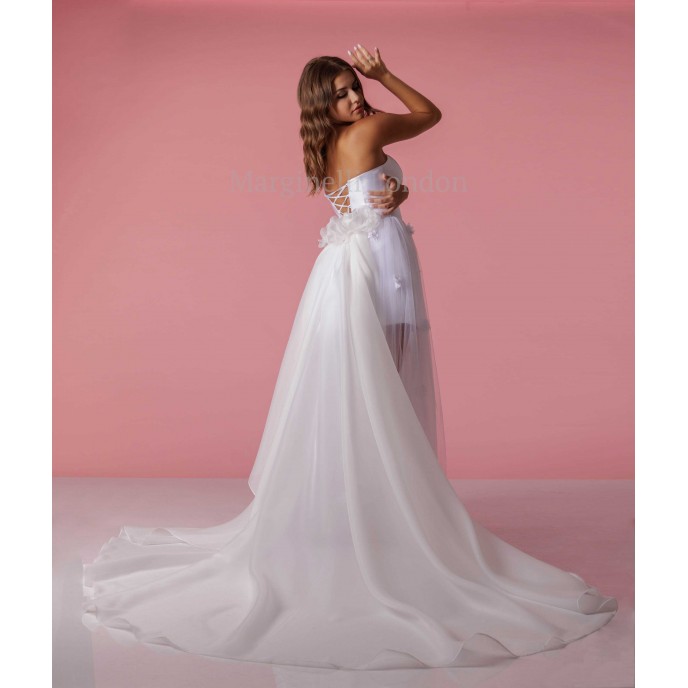 Bridal detachable Train made from soft ivory organza