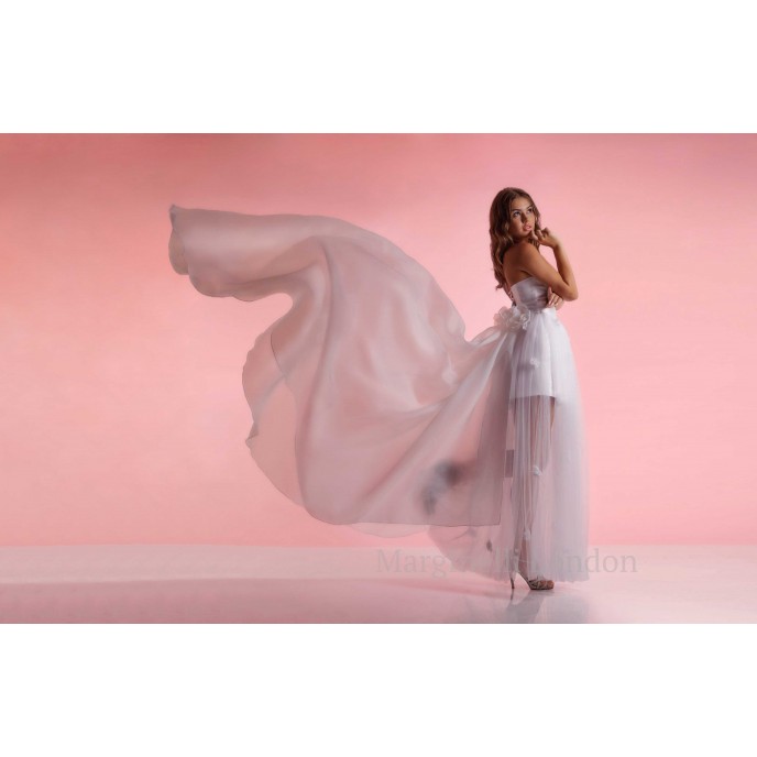 Bridal detachable Train made from soft ivory organza