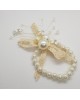 Wrist Corsage Crystal Pearl Flower with Pearl Bracelet