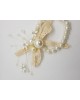 Wrist Corsage Crystal Pearl Flower with Pearl Bracelet