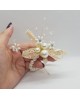 Wrist Corsage Crystal Pearl Flower with Pearl Bracelet