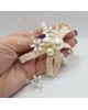 Wrist Corsage Crystal Pearl Flower with Pearl Bracelet