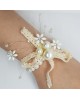 Wrist Corsage Crystal Pearl Flower with Pearl Bracelet