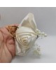 Wrist Corsage White Flower with Gold Leaf & Pearl Decoration