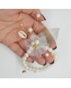 Wrist Corsage Green Leaf Rhinestone Flower with Pearl Bracelet