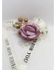 Wrist Corsage Flower Rose with Gold Decoration & Pearl