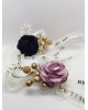Wrist Corsage Flower Rose with Gold Decoration & Pearl
