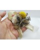 Wrist Corsage Gold 3D Lace Butterfly with Gold & Yellow Decoration