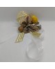 Wrist Corsage Gold 3D Lace Butterfly with Gold & Yellow Decoration