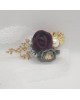 Wrist Corsage, Rose Flower with Gold, Crystals, Pearl & Lace Ribbon