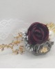 Wrist Corsage, Rose Flower with Gold, Crystals, Pearl & Lace Ribbon