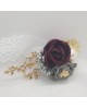 Wrist Corsage, Rose Flower with Gold, Crystals, Pearl & Lace Ribbon